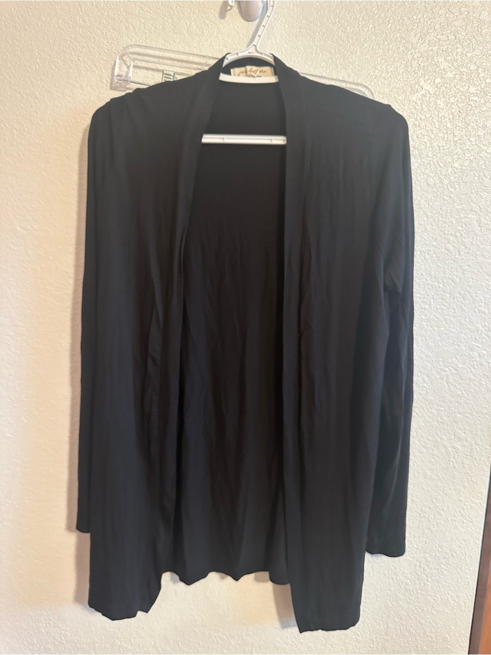 Women's Black Open-Front Cardigan Sweater